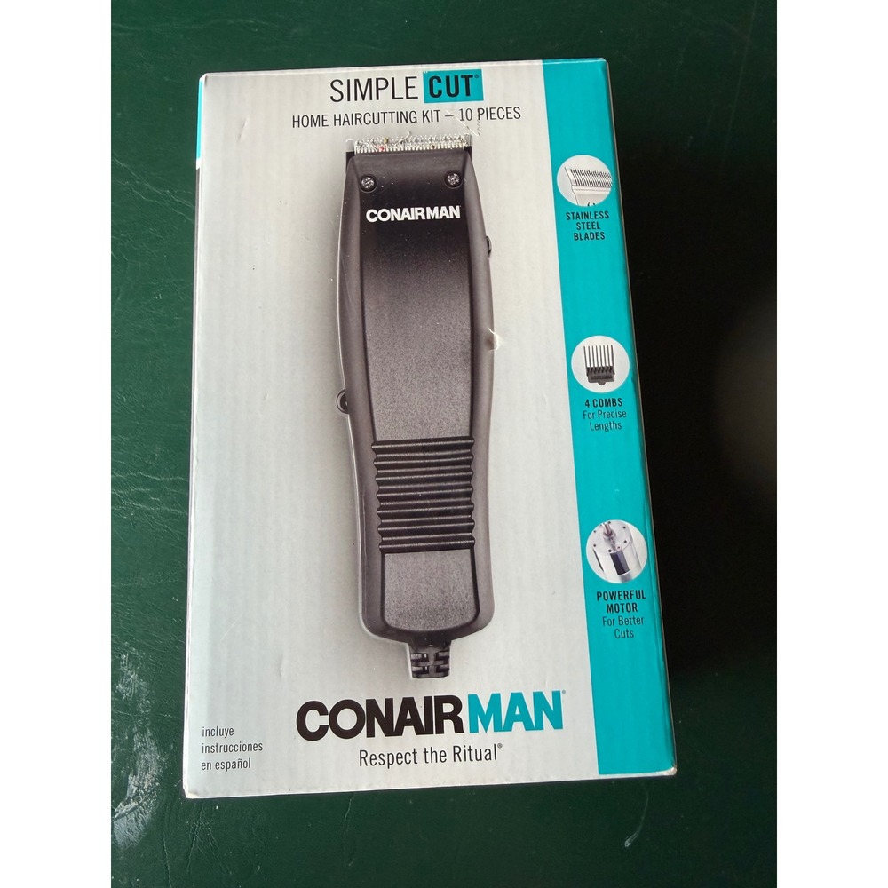 ConairMAN Simple Cut‎ 10 Piece Home Haircutting Kit Corded Clipper HC108RCN